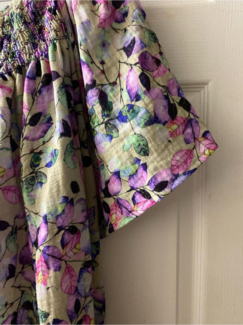 Floral Smocked Cotton Gauze Gown - Tall - Picture 4 of 5